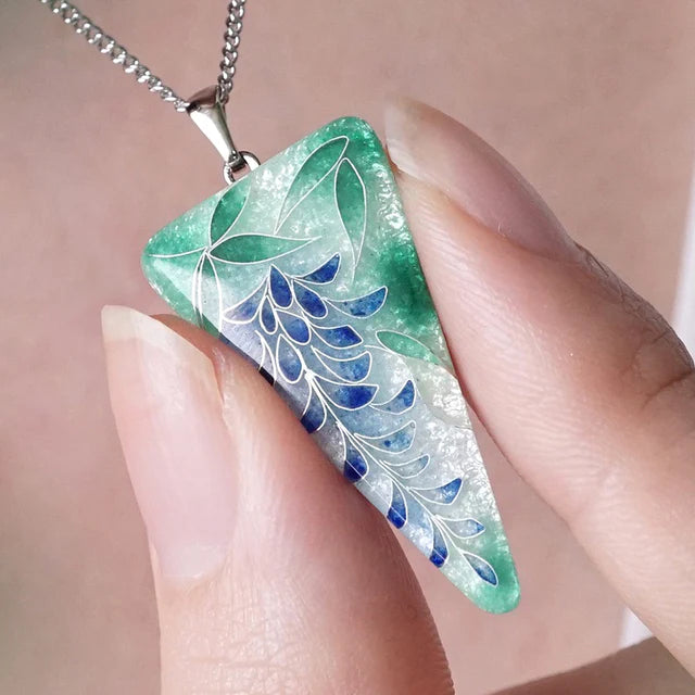 Yusen-Shippo Pendant Necklace - Wisteria, Japanese Jewelry