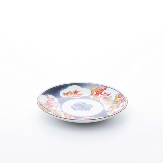 Arita Yaki(ware) Small Plate 14.5 cm (5.7 inches) - Orchid, Bamboo, Chrysanthemum and Japanese Apricot