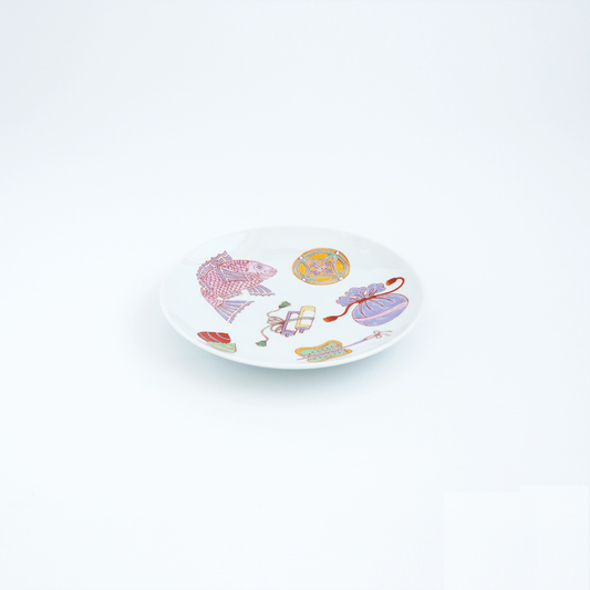 Arita Yaki(ware) Plate 18 cm (7.1 inches) - Japanese Good Luck Charm