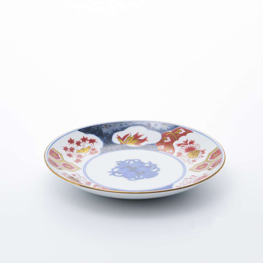 Arita Yaki(ware) Plate 18 cm (7.1 inches) - Orchid, Bamboo, Chrysanthemum and Japanese Apricot