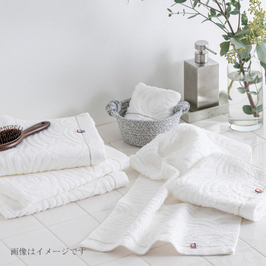 Imabari Towel White Weave Towel Gift Set(2 Bath Towels, 2 Face Towels, 2 Wash Towels)