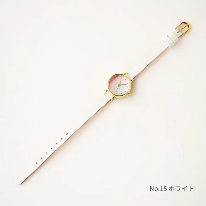 Women's Wristwatch - White and Pink Color, Japanese handmade wrist watch