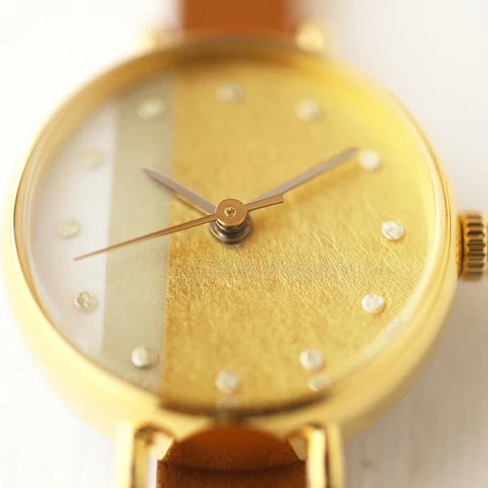 Women's Wristwatch - Sallow Color, Japanese handmade wrist watch