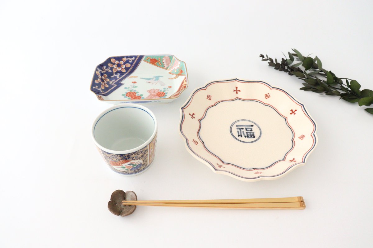 Hasami Yaki(ware) Plate 16 cm (6.3 inches) - Peony and Bird