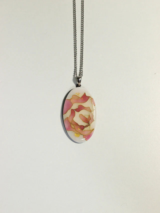Yusen-Shippo Pendant Necklace - Rose Pink, Japanese Jewelry