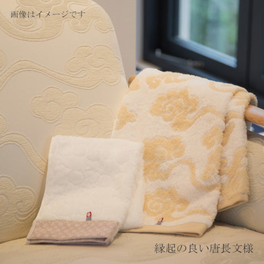 Imabari Towel Japanese Traditional Auspicious Pattern Towel Gift Set(2 Compact Bath Towels, 2 Long Face Towels)