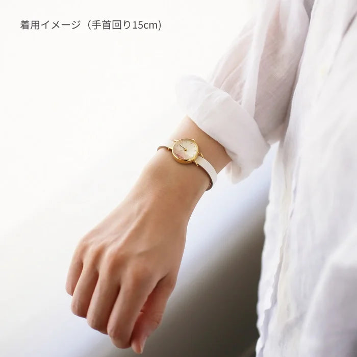 Women's Wristwatch - White and Pink Color, Japanese handmade wrist watch