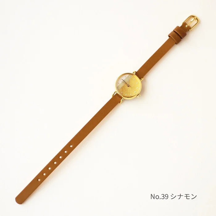 Women's Wristwatch - Sallow Color, Japanese handmade wrist watch