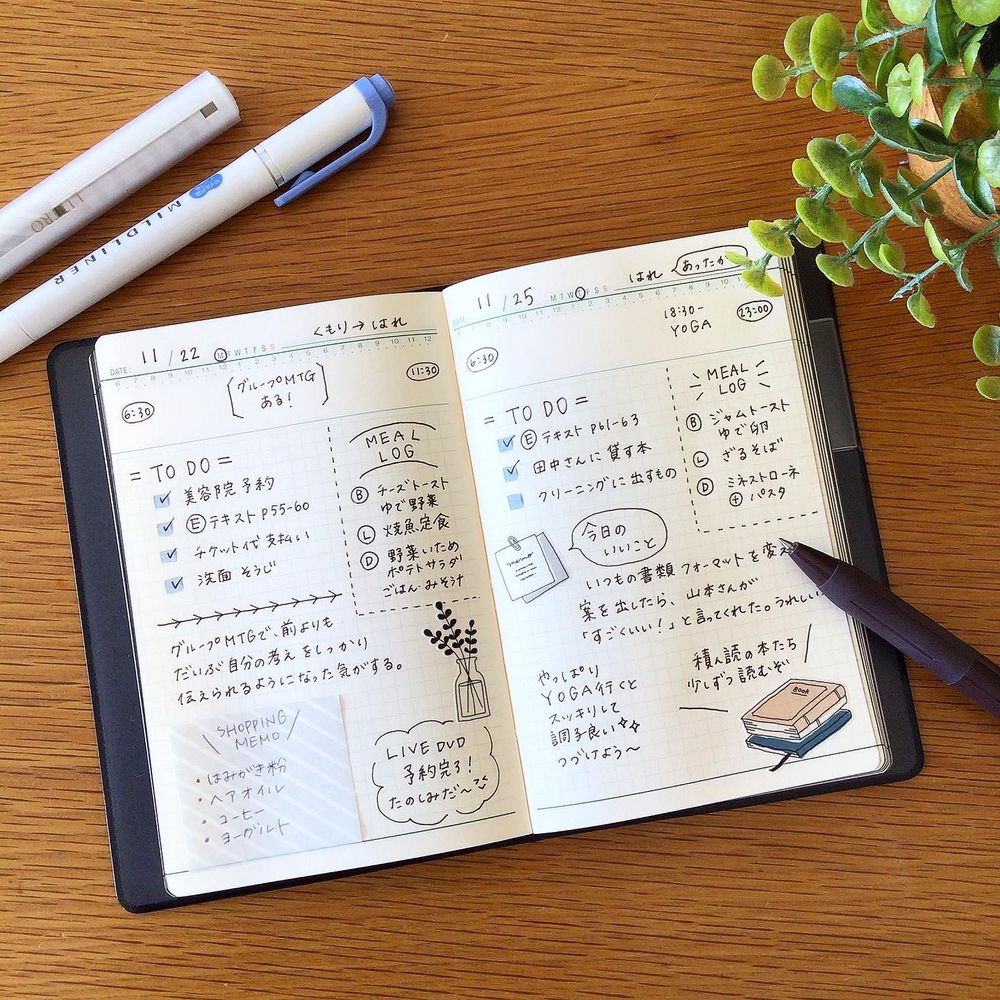 NOLTY 12 Month No Date Daily Planner (One Page Per Day), Japanese Planner, Diary, Journal, Agenda