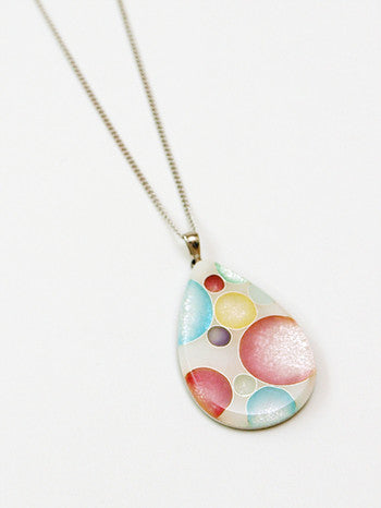 Yusen-Shippo Pendant Necklace - Polka Dot Drop, Japanese Jewelry