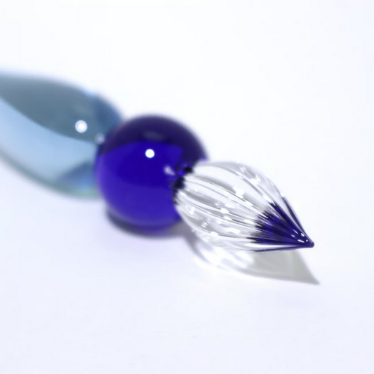 Japanese Glass Dip Pen - Short / Blue - , Gifts for Writers