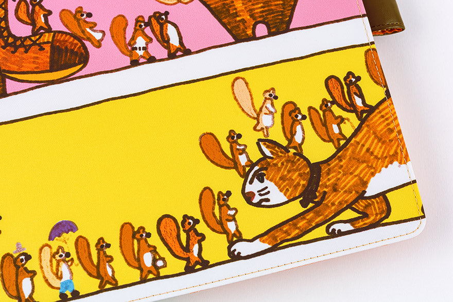 100%ORANGE: Where’s the Squirrel Going [Hobonichi Cousin (A5) Techo Cover] (Cover Only)