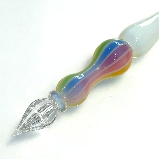 Japanese Glass Dip Pen - Rainbow / White - , Gifts for Writers