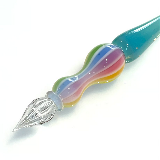 Japanese Glass Dip Pen - Rainbow / Marin Blue - , Gifts for Writers