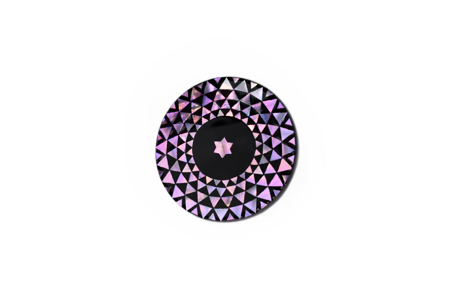Raden Brooch - Geometry / Pink Color / Medium Size-, Japanese Lacquer Jewelry, Kyoto Jewelry