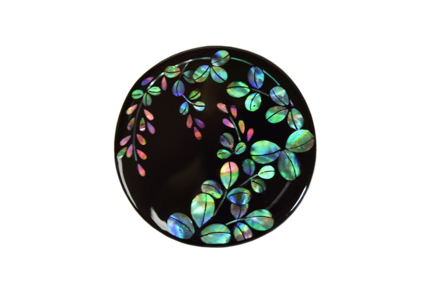 Raden Brooch - Bush Clover -, Japanese Lacquer Jewelry, Kyoto Jewelry