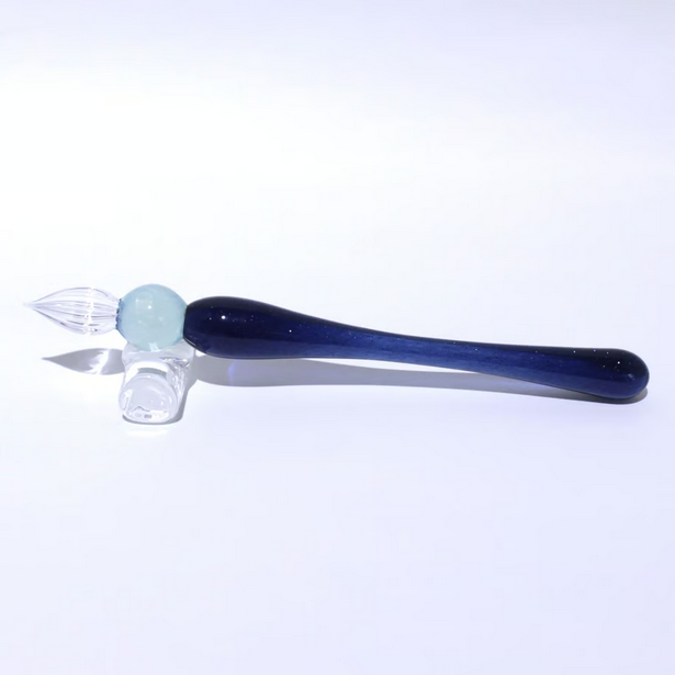 Japanese Glass Dip Pen - Short / Navy - , Gifts for Writers