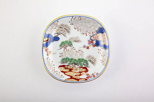 Arita Yaki(ware) Small Plate 11 cm (4.3 inches) - Cherry Blossom, Maple and Pine