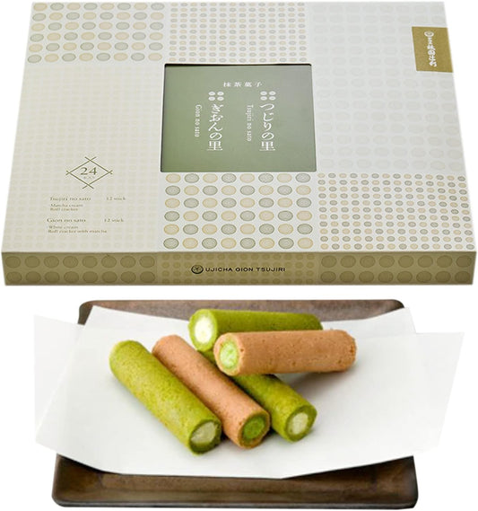 Rolled Senbei (Japanese rice cracker) 24 pcs Set, Made in Kyoto, Japanese Sweets Souvenir, Japanese desserts, Kyoto Sweets