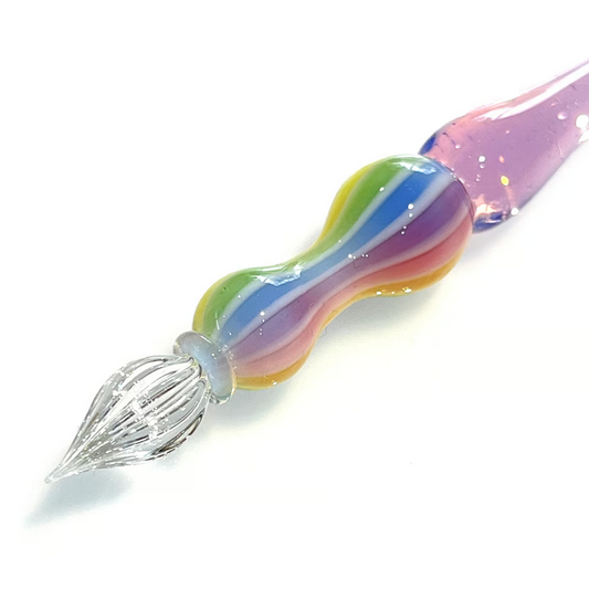 Japanese Glass Dip Pen - Rainbow / Rose Pink - , Gifts for Writers