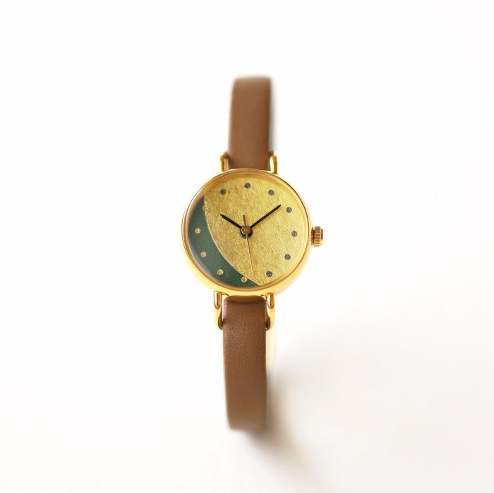 Women's Wristwatch - Dark Verdigris Color, Japanese handmade wrist watch, Japanese handmade wrist watch