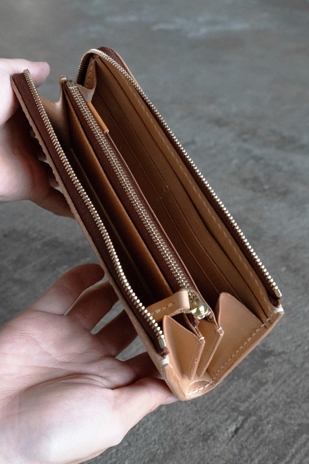 High Quality Tochigi Leather Long Wallet, Handmade in Japan