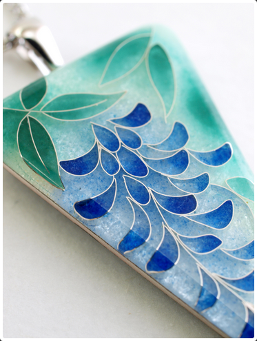 Yusen-Shippo Pendant Necklace - Wisteria, Japanese Jewelry