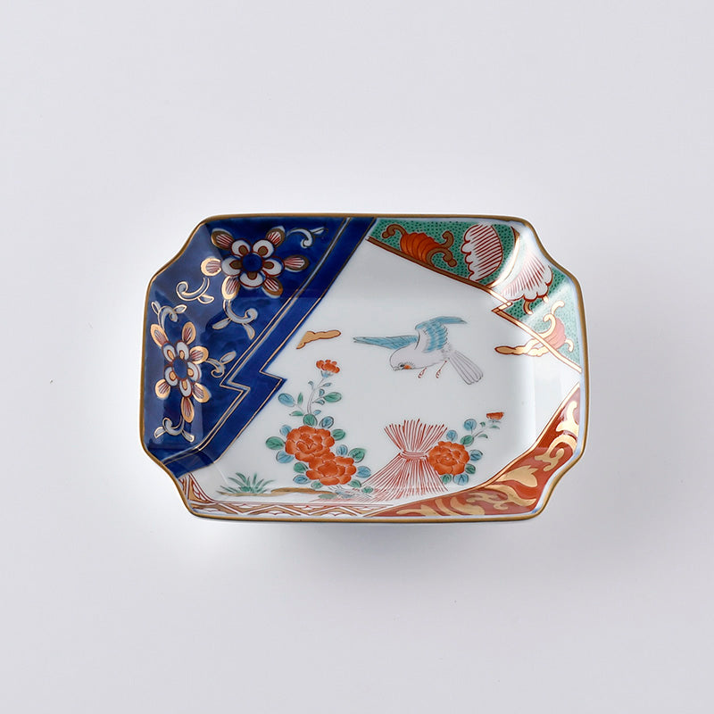Hasami Yaki(ware) Plate 16 cm (6.3 inches) - Peony and Bird