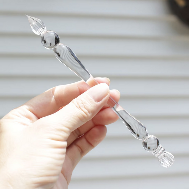 Japanese Glass Dip Pen - Crown / Clear - , Gifts for Writers