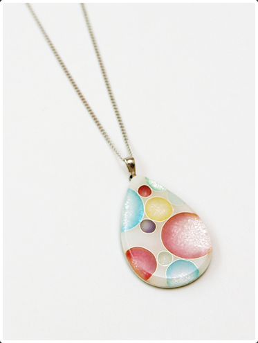 Yusen-Shippo Pendant Necklace - Polka Dot Drop, Japanese Jewelry