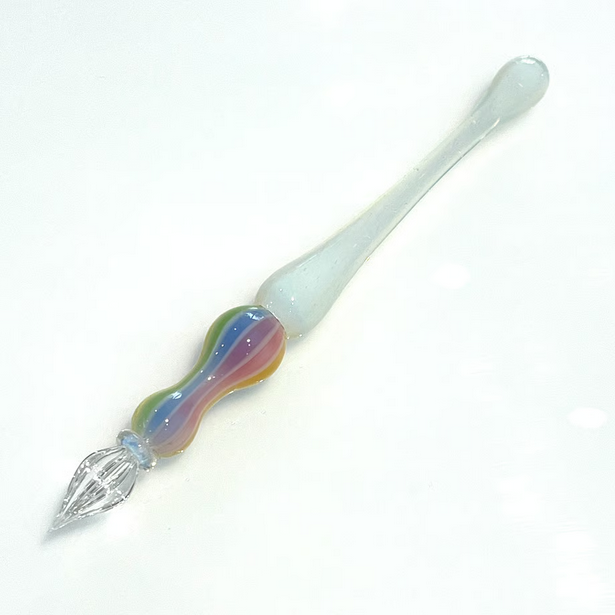 Japanese Glass Dip Pen - Rainbow / White - , Gifts for Writers
