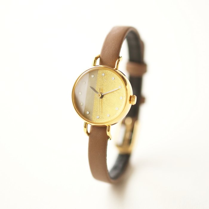 Women's Wristwatch - Sallow Color, Japanese handmade wrist watch