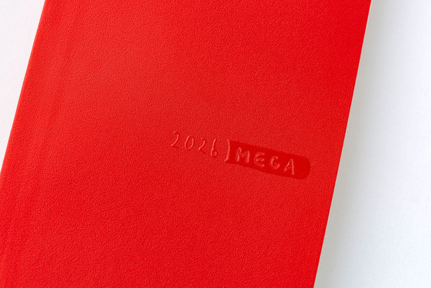 Weeks MEGA, Hobonichi Techo 2026 Sneaker: Tomato Red Weeks Mega Softcover Book / Weekly Horizontal / Jan start / Mon start - English Edition
