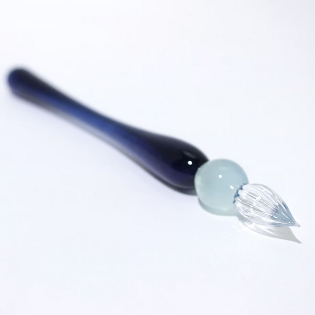 Japanese Glass Dip Pen - Short / Navy - , Gifts for Writers