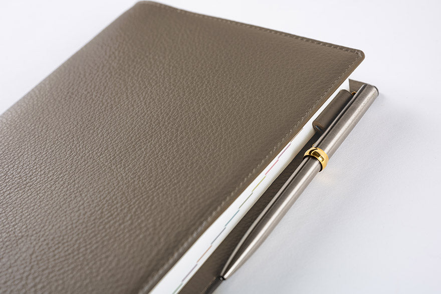 Leather: Taut (Gray & Light Blue) [Hobonichi Cousin (A5) Techo Cover] (Cover Only)
