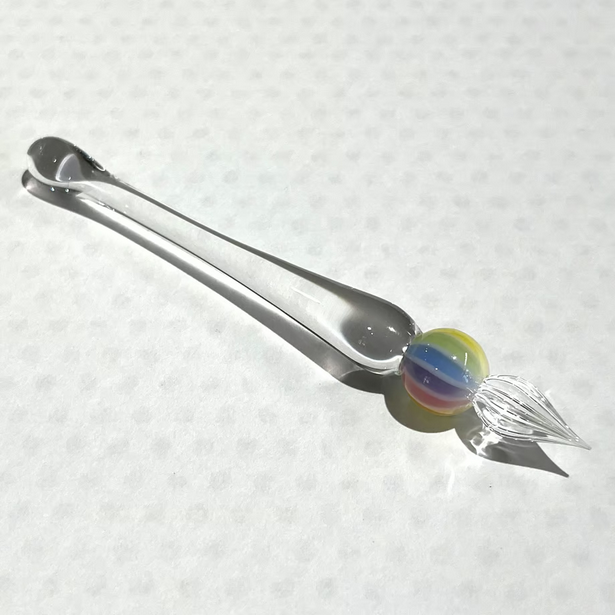 Japanese Glass Dip Pen - Rainbow Ball / Clear - , Gifts for Writers