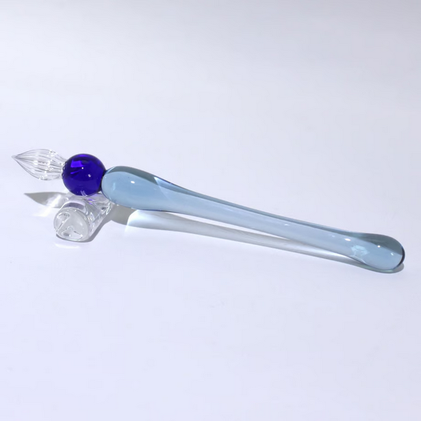 Japanese Glass Dip Pen - Short / Blue - , Gifts for Writers