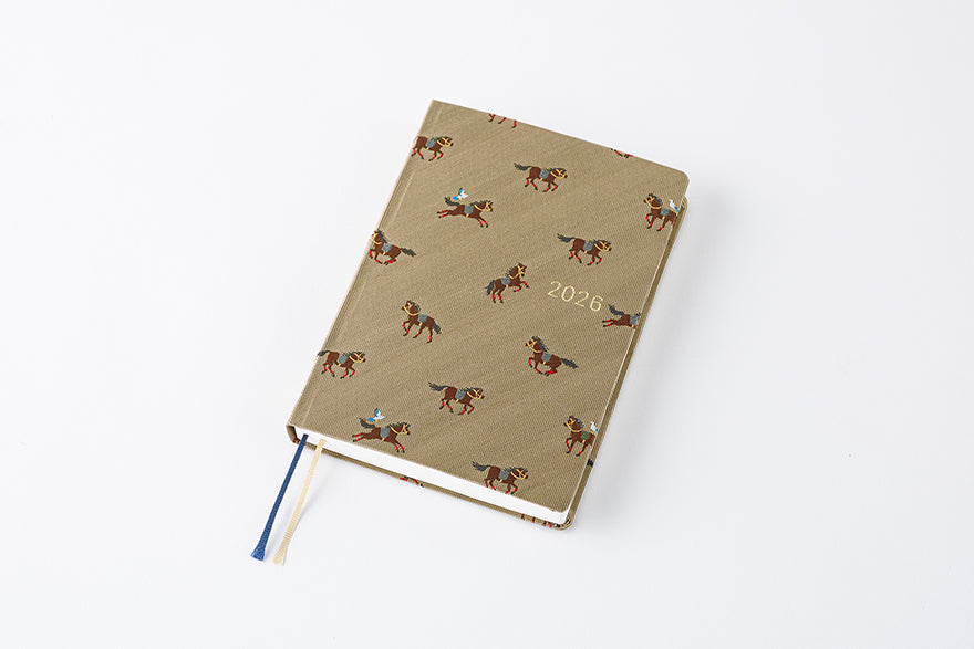 PRE-ORDER Hobonichi Techo 2026 Bow & Tie: Galloping Horses HON  / A6 Size / Daily / Jan start / Mon start - English Edition