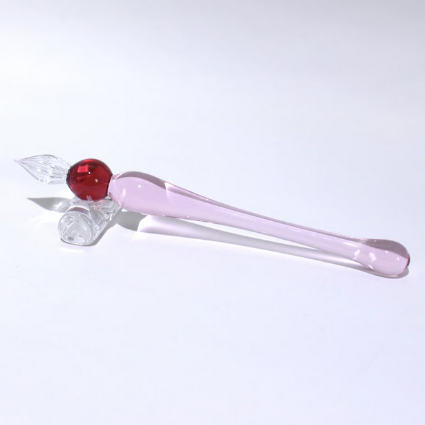 Japanese Glass Dip Pen - Short / Pink - , Gifts for Writers