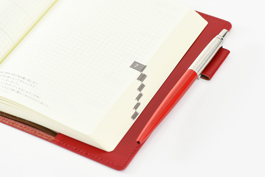 Hobonichi 5-Year Techo Leather Cover (Red) A6 Size (fits 5-Year Techo) (Cover Only)