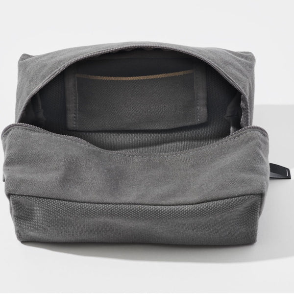 Kurashiki Hampu Canvas Pouch - L Size / Bluish Gray -,  Japanese canvas pouch