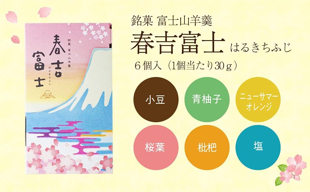 Mt. Fuji Shaped Small Yokan (Japanese traditional sweets) 6 pcs Set, Japanese Wagashi, Japanese Sweets Souvenir, Japanese Desserts