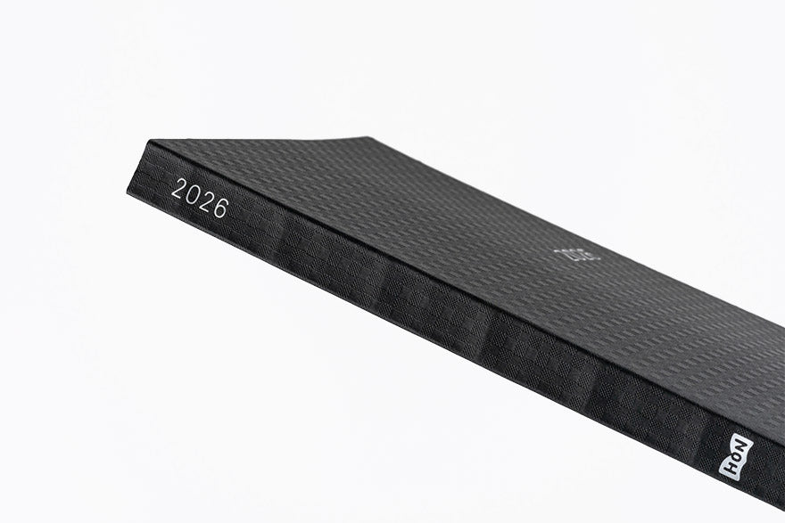 PRE-ORDER Hobonichi Techo 2026 Paper Series: Black Gingham HON / A5 Size / Daily / Jan start / Mon start - English Edition