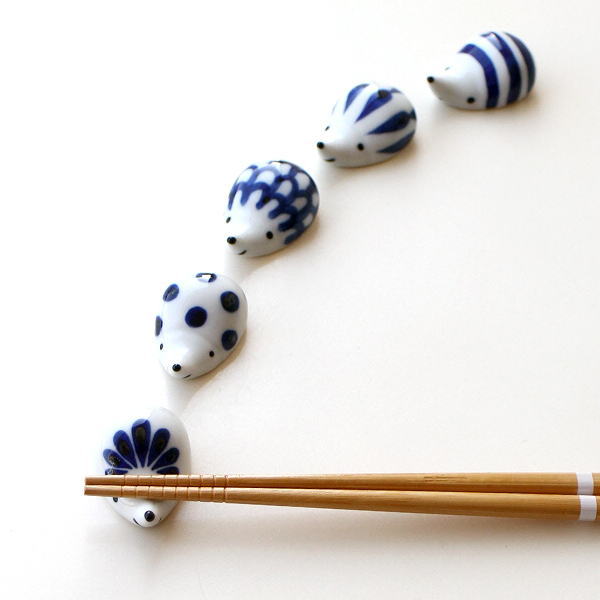 Hasami Yaki(ware) Hedgehog Chopstick Rest Set of 5pcs , Japanese Hasami Ware Chopstick Rest