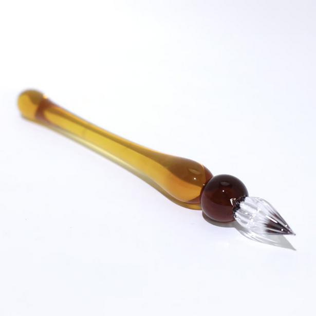 Japanese Glass Dip Pen - Short / Honey - , Gifts for Writers