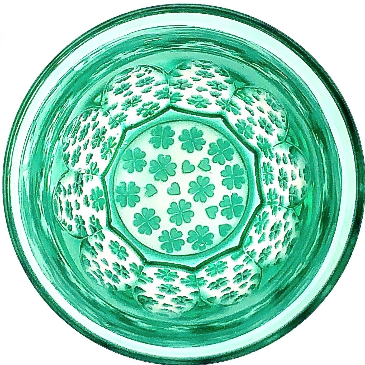 Edo Kiriko Glass Tumbler - Clover (Green × Pink)