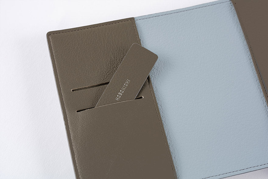 Leather: Taut (Gray & Light Blue) [Hobonichi Original (A6) Techo Cover] (Cover Only)