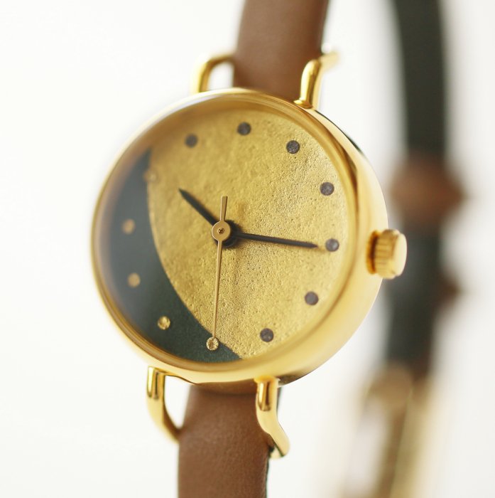 Women's Wristwatch - Dark Verdigris Color, Japanese handmade wrist watch, Japanese handmade wrist watch
