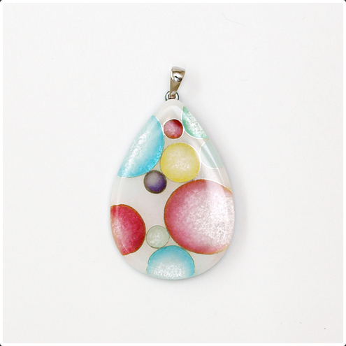 Yusen-Shippo Pendant Necklace - Polka Dot Drop, Japanese Jewelry