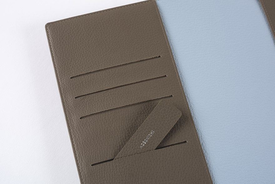 Leather: Taut (Gray & Light Blue) [Hobonichi Cousin (A5) Techo Cover] (Cover Only)